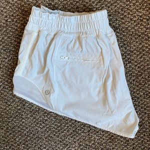 Lululemon White Hotty Hot High Rise Lined Short